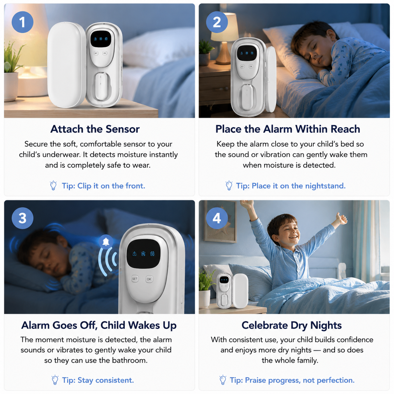 Wireless Bedwetting Pee Alarm for Kids