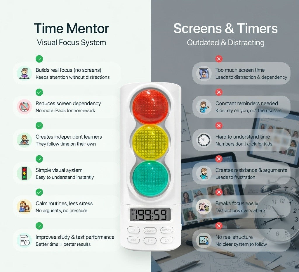 TimeMentor – Kids' Traffic Light Visual Timer For Play & Study