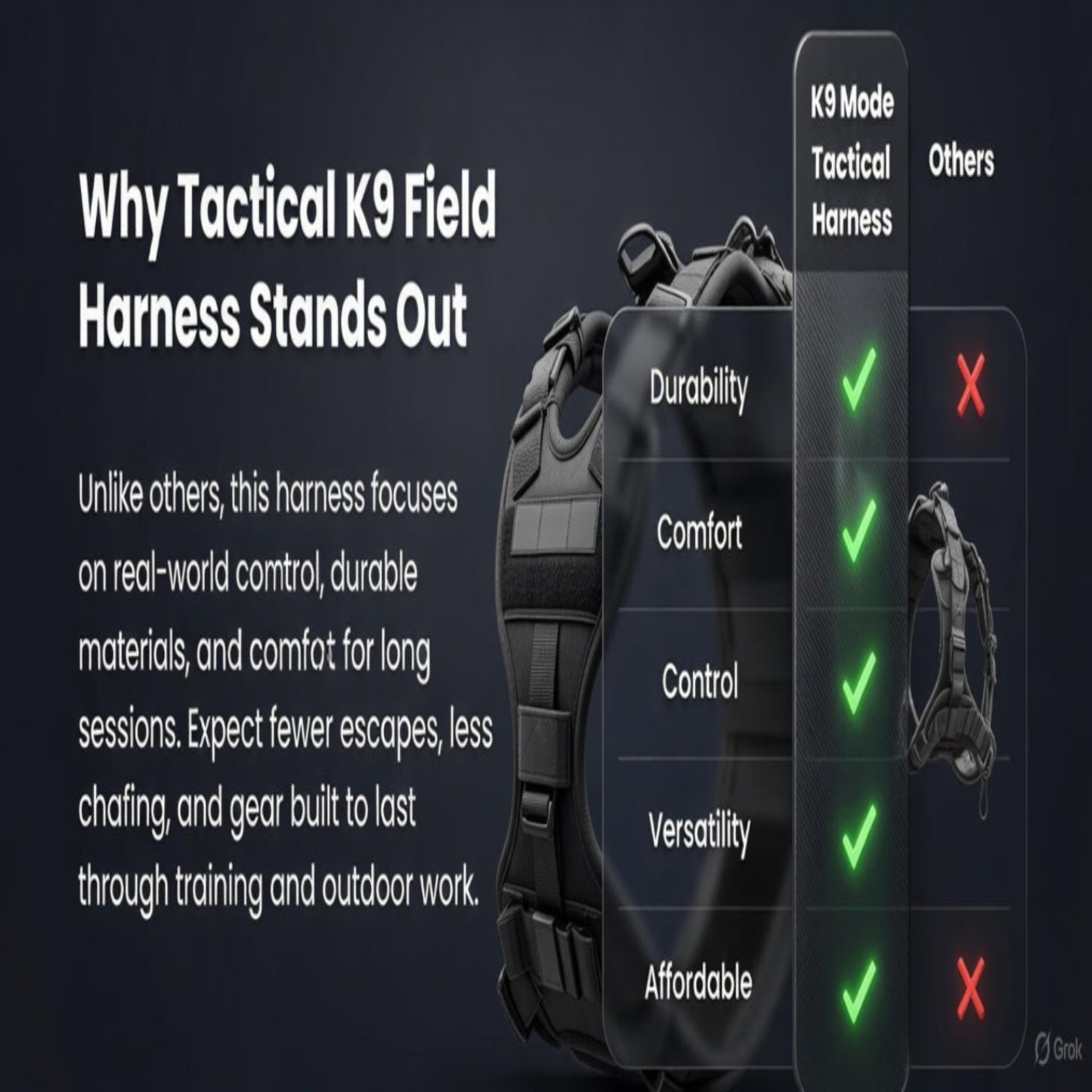 K9 Mode Tactical Dog Harness | Military-Grade No-Pull Control