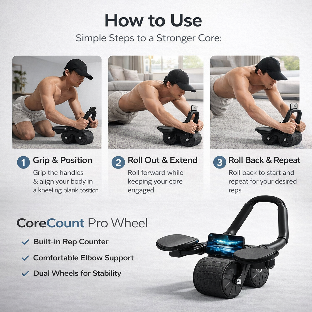 CoreCount Pro – Ab Wheel Core Muscles Trainer