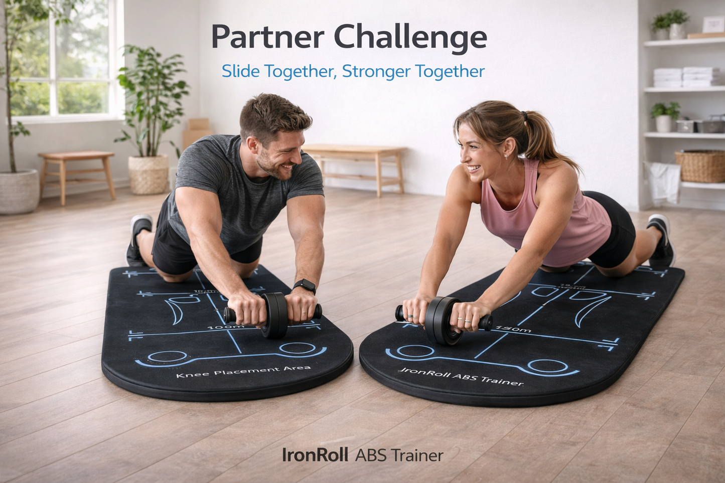 IronRoll Portable Ab Roller Wheel For Home Workout