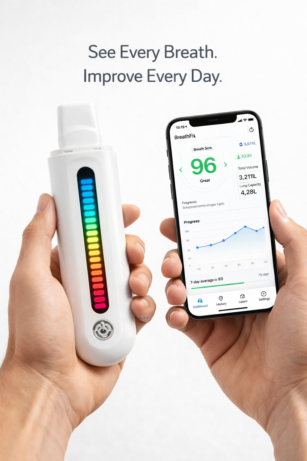 Train Daily With BreathFit Breathing Exercise Device