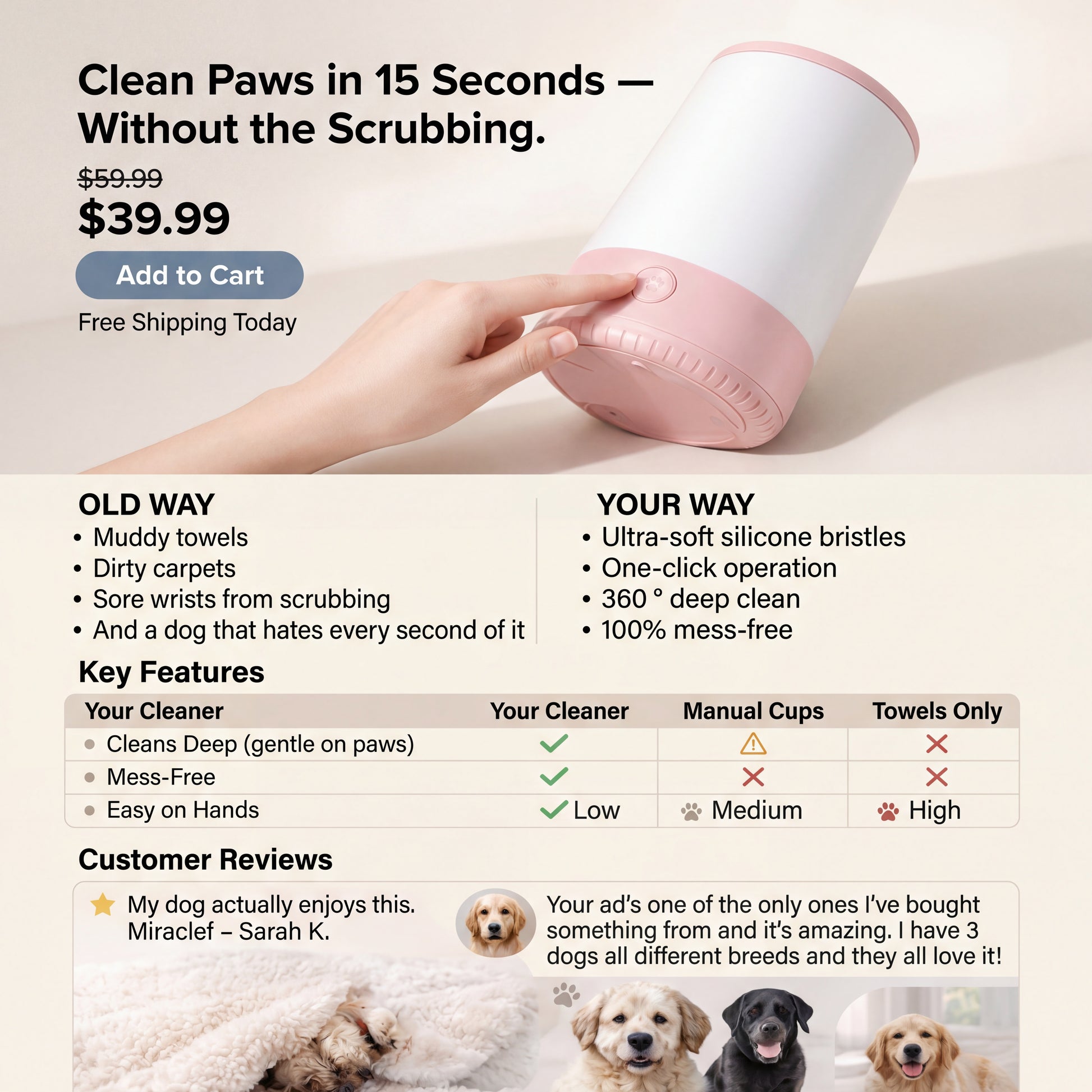 PawZap automatic dog paw cleaner for deep cleaning